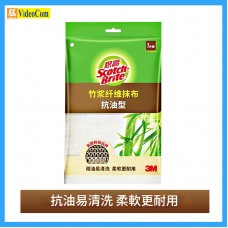 HH 家居用品 - 3M SCOTCH-BRITE 思高 BFC01 竹漿纖維廚房抹布 (抗油型)  吸水不掉毛雙層加厚不沾油 (白色1片裝) 25*25CM
